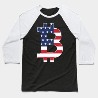 bitcoin tshirt template contrast modern design usa flag elements decor Baseball T-Shirt